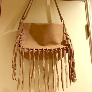 🌸EUC Soft Camel Tassel Suede Trim Crossbody🌸